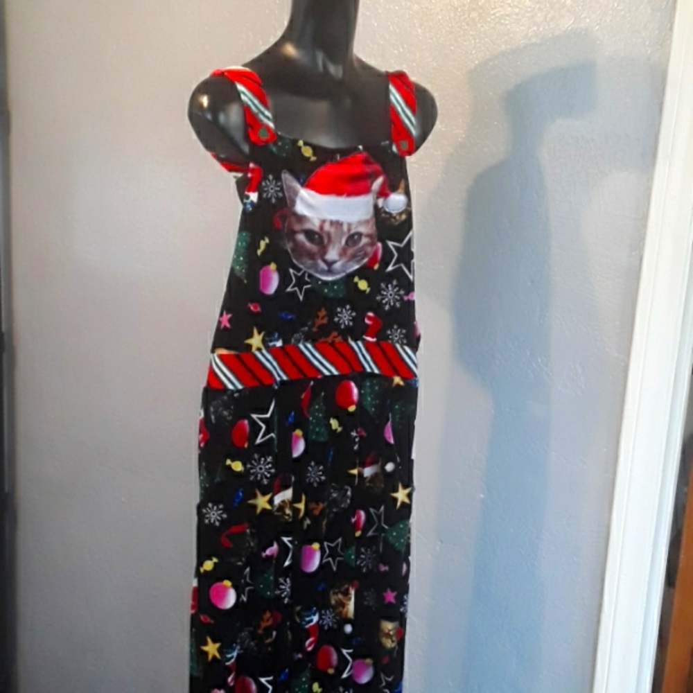 Velveteen bib overalls for the holidays size extra large
